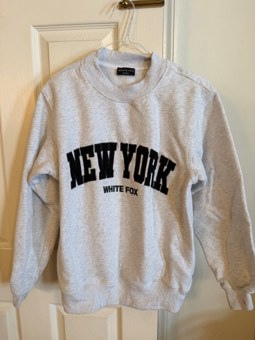 WHITE FOX Gray "New York" Crewneck Sweatshirt